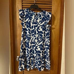 Blue and White Floral Dress
